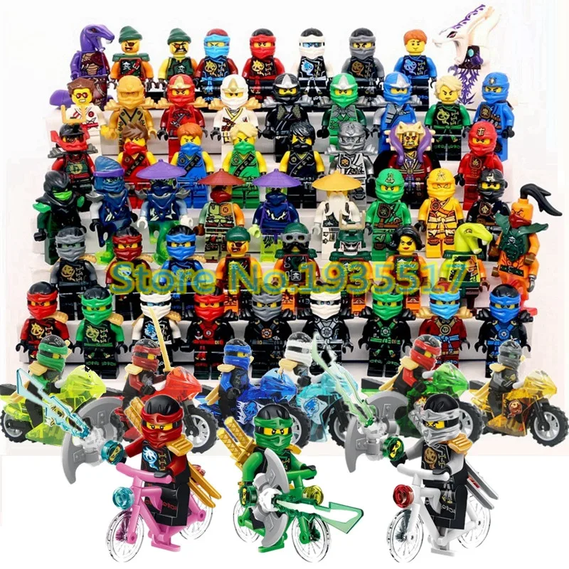 Ninja Kai JAY Lloyd Skylor Wrayth Master Chen Motorcycle Bicycle Building Blocks Brick Educational Toys for Kids