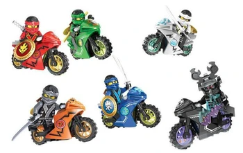 Ninja Kai JAY Lloyd Skylor Wrayth Master Chen Motorcycle Bicycle Building Blocks Brick Educational Toys for Kids