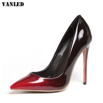 VANLED Pointed Toe Women Pumps Extreme High Heel Shoes Sequins Sapato Feminino Casual Superstar Shoes Shallow Ladies Sapatos
