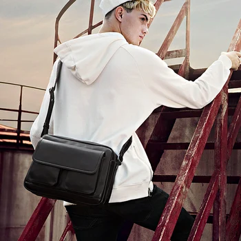 Brand MANBERCE Handbag Men Fashion Shoulder Bags Business Travel PU Crossbody Bag Tote Bag Men's Messenger Bag