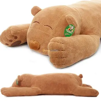 Fancytrader Huge 100cm Plush Stuffed Grizzly Sleep Bear Pillow Pet Cushion Nice Gift for Kids