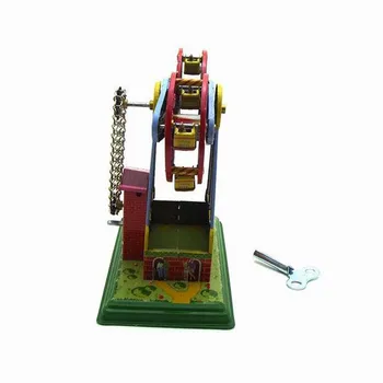 Creative Vintage Wind Up Tin Toy Ferris Wheel Models Child Clockwork Classic Toys Retro Reminiscence Kids Gift Adult Collection