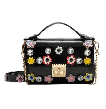 Europ Famous Designer Ladies Hand Bags Fashion Flower Rivet Messenger Bag Luxury Handbags Women Bags Designer Mini Crossbody Bag