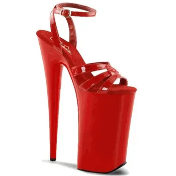 14 Color Woman Shoes Summer High Heel 20cm Sexy Slim Party Peep-toe Sandals Red bottom High Heels Rock Extreme Fetish High Heels