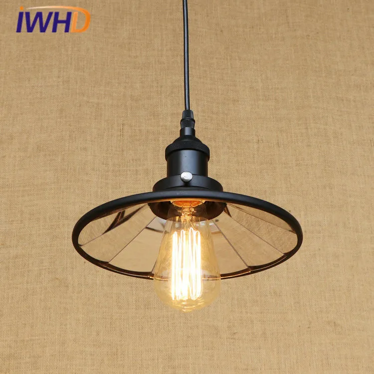 Loft Vintage Industrial LED Pendant Lamp Lustre Lens Pendant Lights Fixtures For Home Lightings Hanging Lamp Lamparas Colgantes