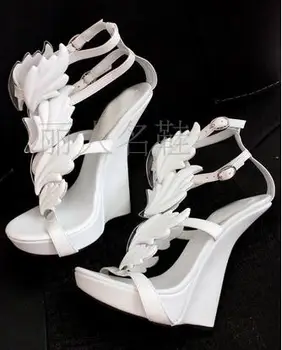 Impressive Gold Leaf High Heel Sandals Hot Selling Women thin buckle strap dress pumps white black several colors available