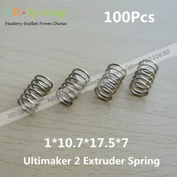 100Pcs Stainless steel UM2 Ultimaker 2 Extruder Spring 1*10.7*17.5*7 mm For 3D Printer Accessories