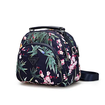 2017 New Nylon flower cloth bag shoulder diagonal across the Korean tide package handbag multi-functional