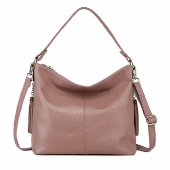 Genuine Leather Women's Shoulder Tassel Designer Bags Tote Handbags Ladies Messenger Leisure Bag Satchel Bolsos Bolsas