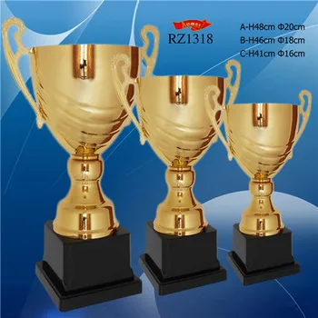 RZ -1318 Gold Plated Metal Trophy Winners Cup Football trophies   sport award cup  souvenir