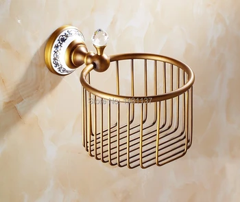 Total brass material gold/bronze/chrome/ORB finished bathroom paper holder basket paper holder bathroom accessories