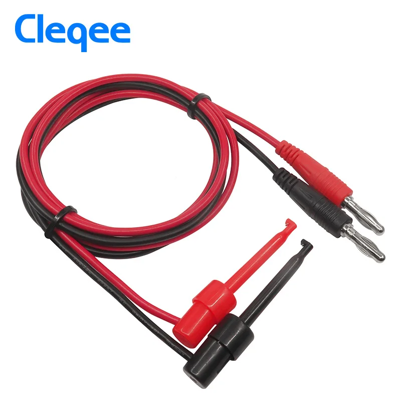 Cleqee P1039 1Set 4mm Banana Plug to Test Hook Clip Test Lead Cable For Multimeter