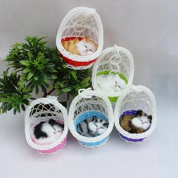 New 2017 lovely hanging basket cat will beep mini simulation pet cat suspensibility creative toys