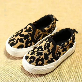 75 leopard print child canvas shoes male shoes child girls spring and autumn sports shoes lounged shoes pedal baby