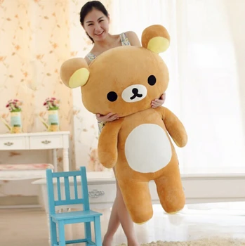 Huge 80cm San-x Rilakkuma Relax Bear Lovely Stuffed Toys Cute Soft Pillow Plush Toy Doll