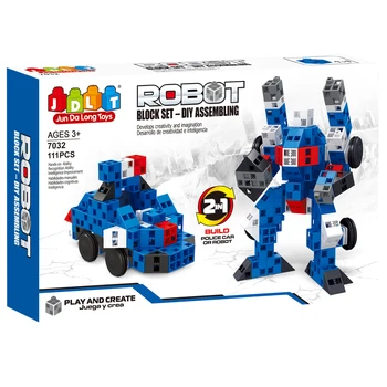 2016 JDLT 111pcs Assembling Robot Blocks For Boys 2-in-1 Building Bricks Robot Set