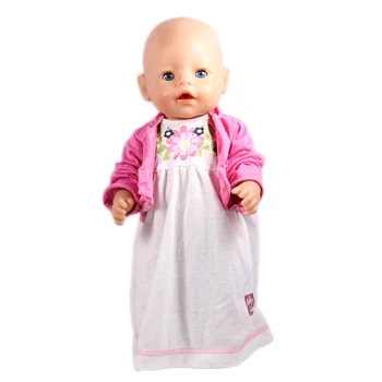 43cm Baby Born Zapf Doll Long White Dress Set Gift For Girl Baby