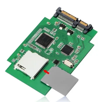 Tracking number Standard SD SDHC MMC Memory Card to 7+15 Pin 22pin SATA Male Convertor Kit Adapter Convertor Card