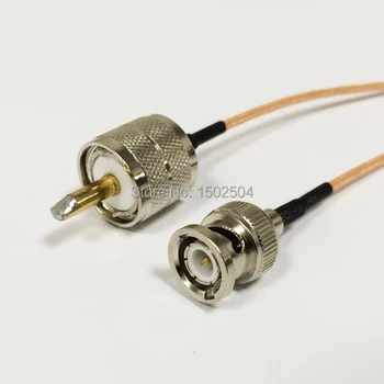 5PCS New UHF Male Plug PL259 Switch BNC Male Plug Convertor RG316 15CM 6