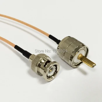 5PCS New UHF Male Plug PL259 Switch BNC Male Plug Convertor RG316 15CM 6