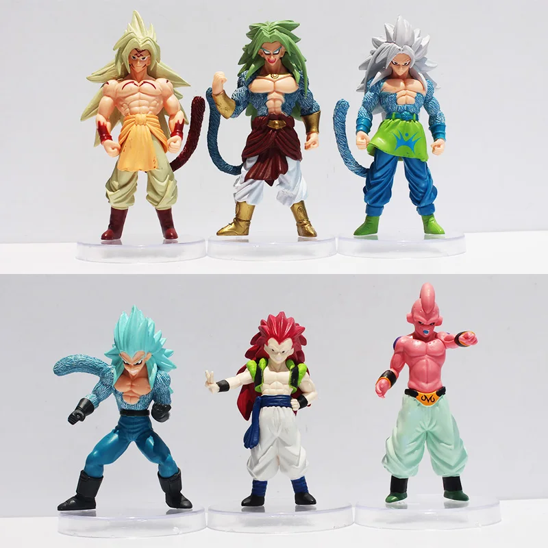 Anime Cartoon Dragon Ball Z Super Saiyan Son Goku Freezer PVC Action Figure Toys Model Dolls 6pcs/set 9~12cm