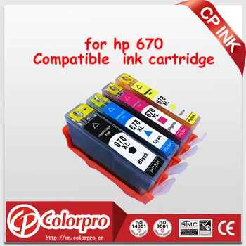 4PK (BK/C/M/Y) Compatible for hp 670 ink cartridge for hp Deskjet 3525/4615/4625/5525/6520/6525 printer full ink chip