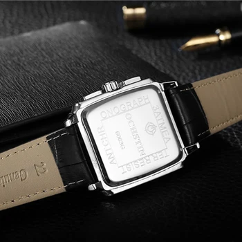 OCHSTIN Square Luxury Brand Military Watch Men Analog Quartz Wrist Watch Leather Clock Man New Sport Men Watch Army Reloj Hombre