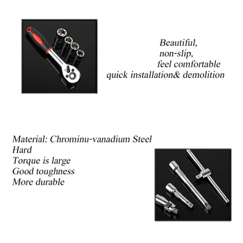 53pcs Combination Socket Set Ratchet tool Torque Wrench To Repair Auto Repair Hand Tools for car kit A Set of Keys YKF015