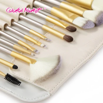 2017 Top Quality Portable Multifunctional Makeup Powder Blusher Eyeshadow Brushes Kits Metal Handle with PU Bag