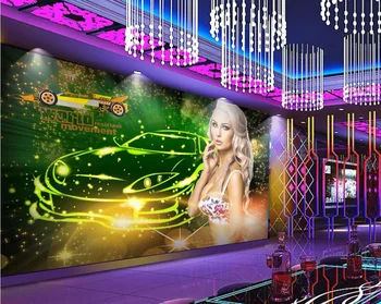 Custom photo 3d wallpaper mural Science fiction sexy beauty car decoration painting 3d wall murals wallpaper for living room