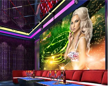 Custom photo 3d wallpaper mural Science fiction sexy beauty car decoration painting 3d wall murals wallpaper for living room