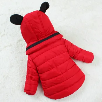 Children outerwear winter Mianfu Baby Boys Girls coat parkas thickening Female Warm Clothes Cartoon Overcoat red
