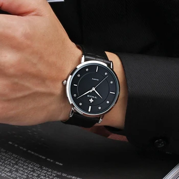 2016 Luxury Brand Mens Watches Ultra Thin Genuine Leather Clock Male Quartz Sport Watch Men Waterproof Casual Wristwatch relogio