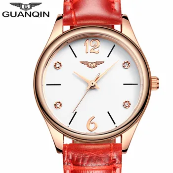 Luxury Brand Women Watches GUANQIN Quartz Ladies Watch Leather Fashion Dress Wristwatch Waterproof Montre Femme Relogio Feminino