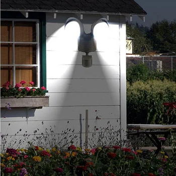 22 LED Solar Light Rotatable Waterproof Solar Power Lamp Dual Head Garden Yard Wall Spot Light Security Lamp PIR Motion Sensor