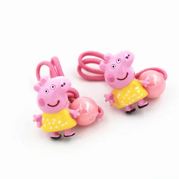 Girls Kids Cute Pig Cartoon Animals Shape Elastic Hair Band George Rubber band Ponytail Rope Headbands Hair Accessories