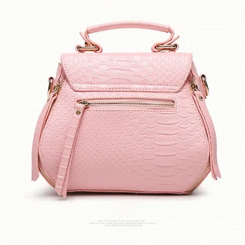 2016 New Pink Alligator PU Leathe Shell Women Handbag Fashion Brand Designer Shoulder Bag Female Messenger Bolsas