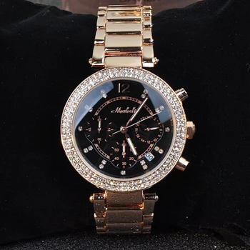 Men Women Watches Luxury Six-pin calendar Wristwatches Crystal Dress Watch Female Rose Gold Watch Mashali9197