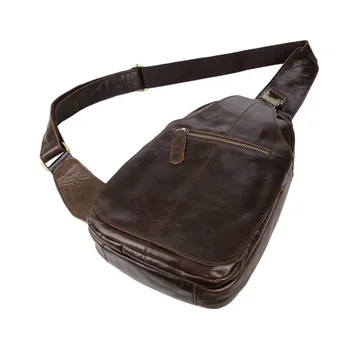 Fashion Style Genuine Leather Men Chest Pack Casual Small Bag CrossBody Shoulder Bag Leisure Travel Mini Cowhide Bag