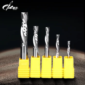 Tungsten steel Double Edge Compound Engraving Tools Milling Cutter Knife for wood PVC Plastic Acrylic Aluminium cnc End Mill