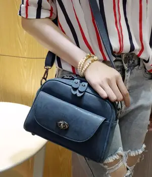 Fall Fashion new Handbags Scrub PU leather Women bag Mini Retro shoulder bag Lock wildly Messenger Female bag