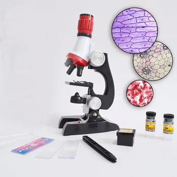 Kids Child New Microscope Kit Lab LED 100X-1200X Home School Educational Toy Gift Biological Microscope