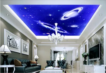 Custom photo 3d wallpaper ceiling mural Non-woven picture Blue sky planet decor painting 3d wall murals wallpaper for walls 3 d