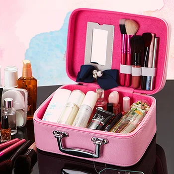 Travel Cosmetic Bags Fashion Waterproof Pink Cat Cute Multifunction Makeup Storage Bag Zipper Toiletry Bag Women