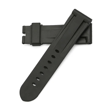 CHIMAERA New Fashion 24mm Black Rubber Watch Strap Watchband Rubber Watch Strap Wrist Watch Band For Hours Panerai