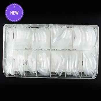 250pcs Clear Dual Nail System Form UV Gel Acrylic Nail Mold Artificial Nail Tip + Box