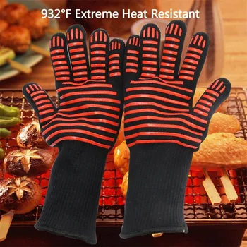 New Silicone heat resistant long oven gloves. for grilling&baking Use in microwave & BBQ ,Safety Gloves