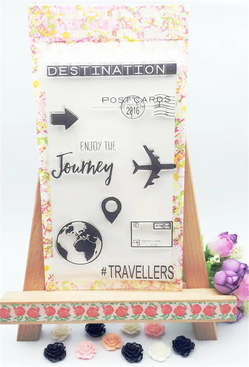 2016 new paper craft stamps Scrapbook DIY Photo Album silicone clear Stamps cartoon air travel Adventure LL-013