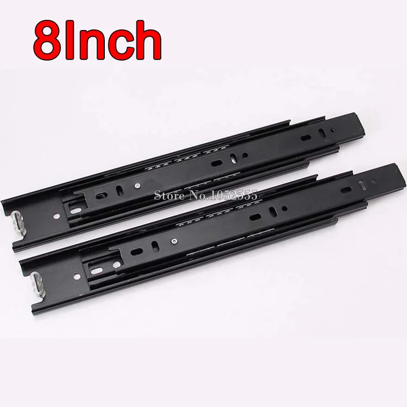 32Pairs/lot 8inch 3 Fold Telescopic Drawer Runners Groove Ball Bearing Slide Rails Smoothly & Mute E178