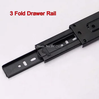 32Pairs/lot 8inch 3 Fold Telescopic Drawer Runners Groove Ball Bearing Slide Rails Smoothly & Mute E178